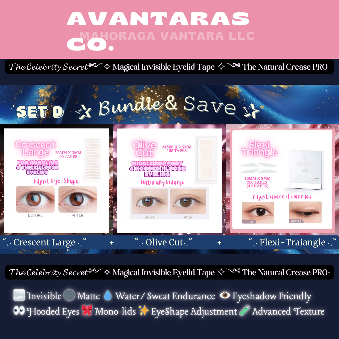✰ 𝓑𝓾𝓷𝓭𝓵𝓮 & 𝚂𝚊𝚟𝚎 ✰ Set D (3 Packs) ༻✧ Magical Invisible Eyelid Tape ✧༺ The Natural Crease PRO+ 𝓒𝓮𝓵𝓮𝓫𝓻𝓲𝓽𝔂 𝓣𝓸𝓹 𝓢𝓮𝓬𝓻𝓮𝓽 8 Shapes to Choose From