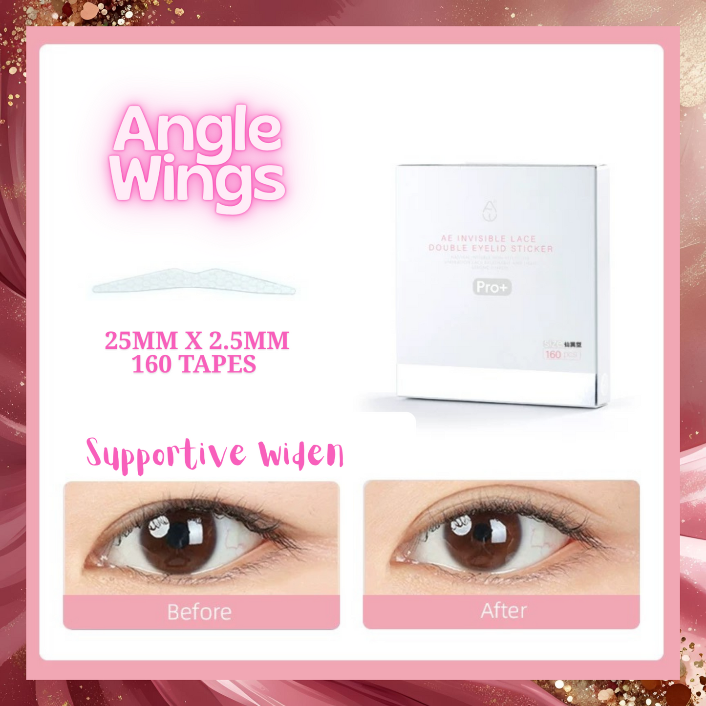 ˚₊‧ Angle Wings ‧₊˚ ༻✧ Magical Invisible Eyelid Tape ✧༺ The Natural Crease PRO+ 𝓒𝓮𝓵𝓮𝓫𝓻𝓲𝓽𝔂 𝓣𝓸𝓹 𝓢𝓮𝓬𝓻𝓮𝓽 8 Shapes to Choose From
