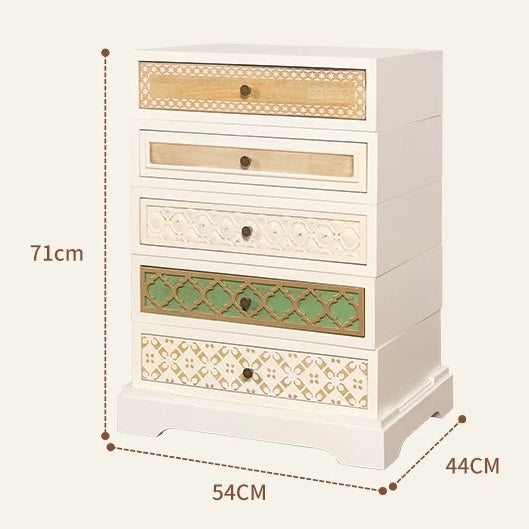 NEW IN STORE! Mid-Century Modern Revolving Drawers Solid Wood Side Table & Nightstand | Walnut & Antique White