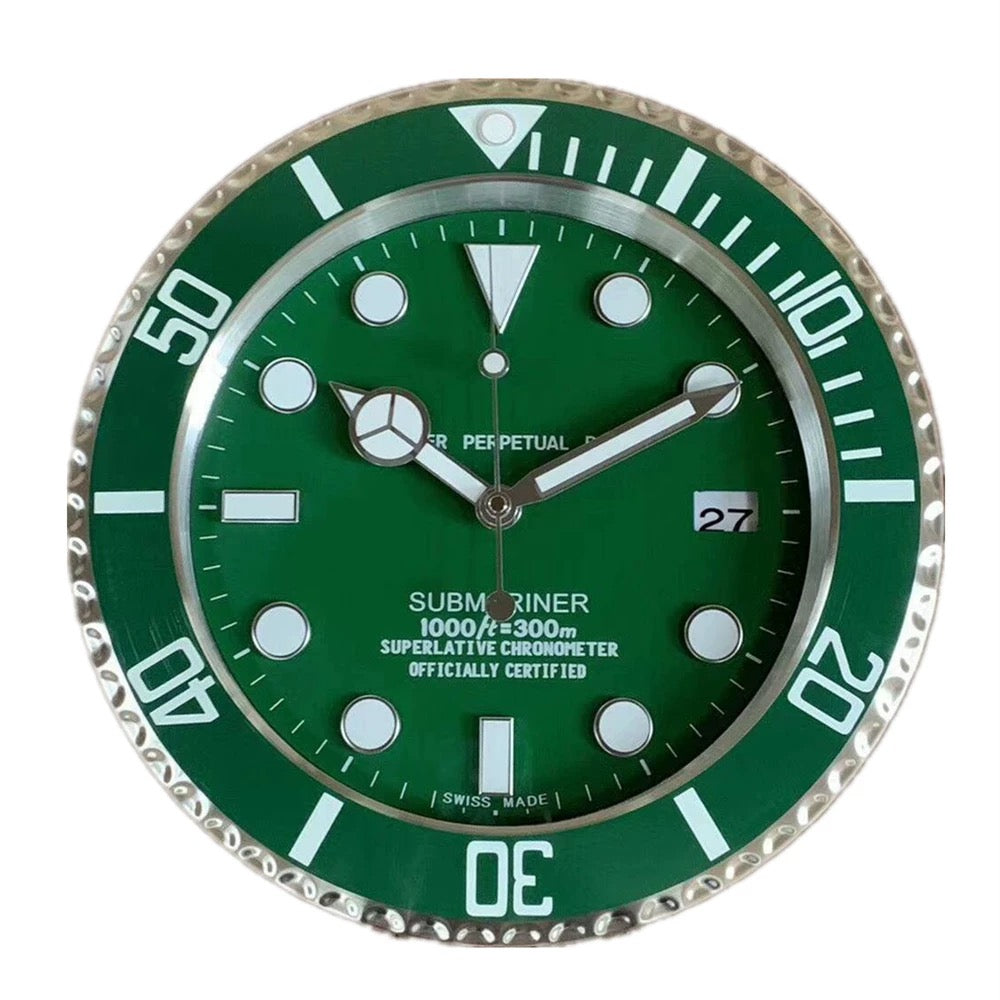 Rolex Style Wall Clock | Homage to Submariner, Daytona & GMT | Silent Sweep, Luminous