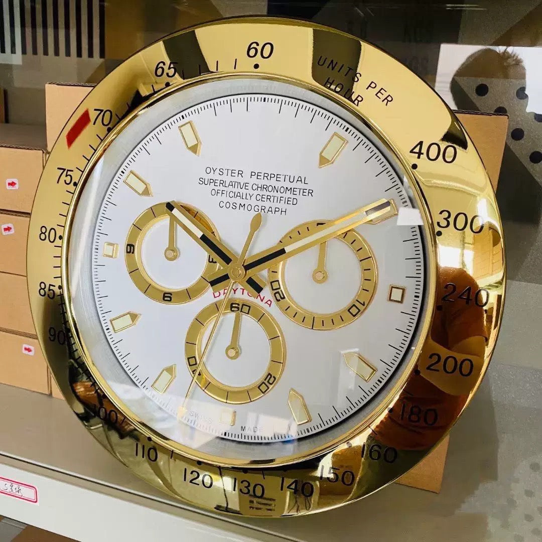 Rolex Style Wall Clock | Homage to Submariner, Daytona & GMT | Silent Sweep, Luminous