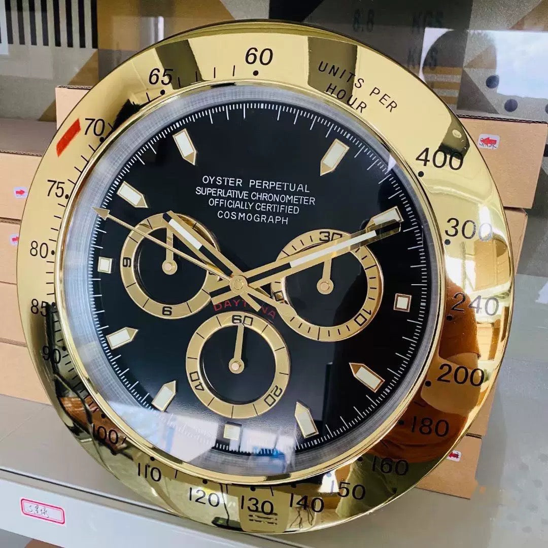 Rolex Style Wall Clock | Homage to Submariner, Daytona & GMT | Silent Sweep, Luminous