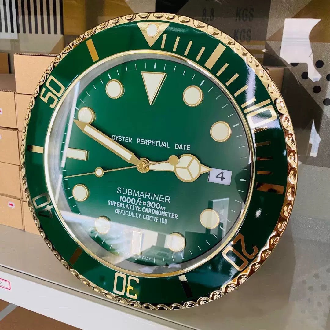 Rolex Style Wall Clock | Homage to Submariner, Daytona & GMT | Silent Sweep, Luminous