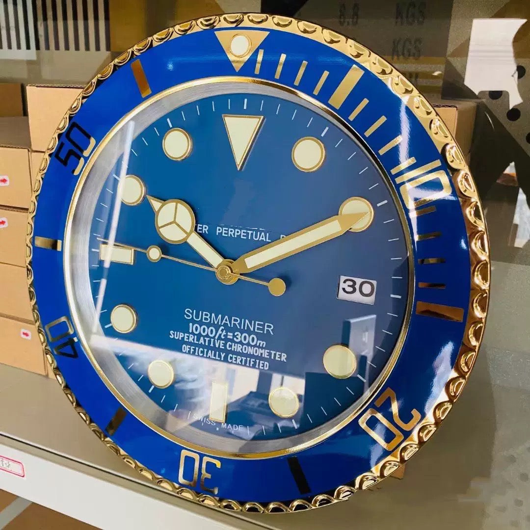 Rolex Style Wall Clock | Homage to Submariner, Daytona & GMT | Silent Sweep, Luminous