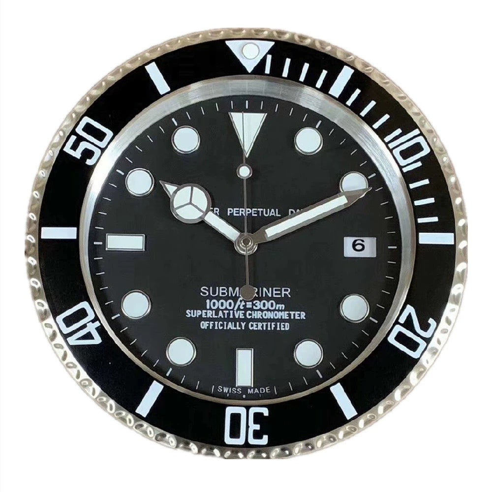 Rolex Style Wall Clock | Homage to Submariner, Daytona & GMT | Silent Sweep, Luminous