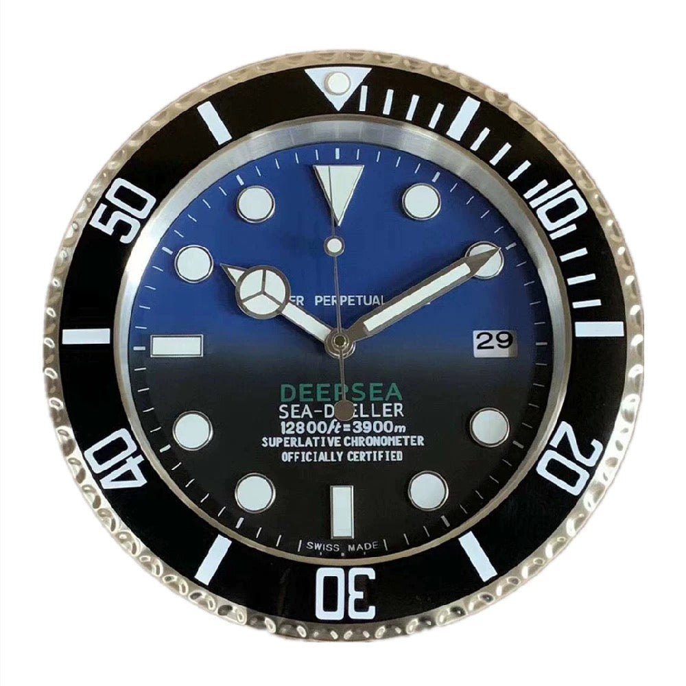Rolex Style Wall Clock | Homage to Submariner, Daytona & GMT | Silent Sweep, Luminous