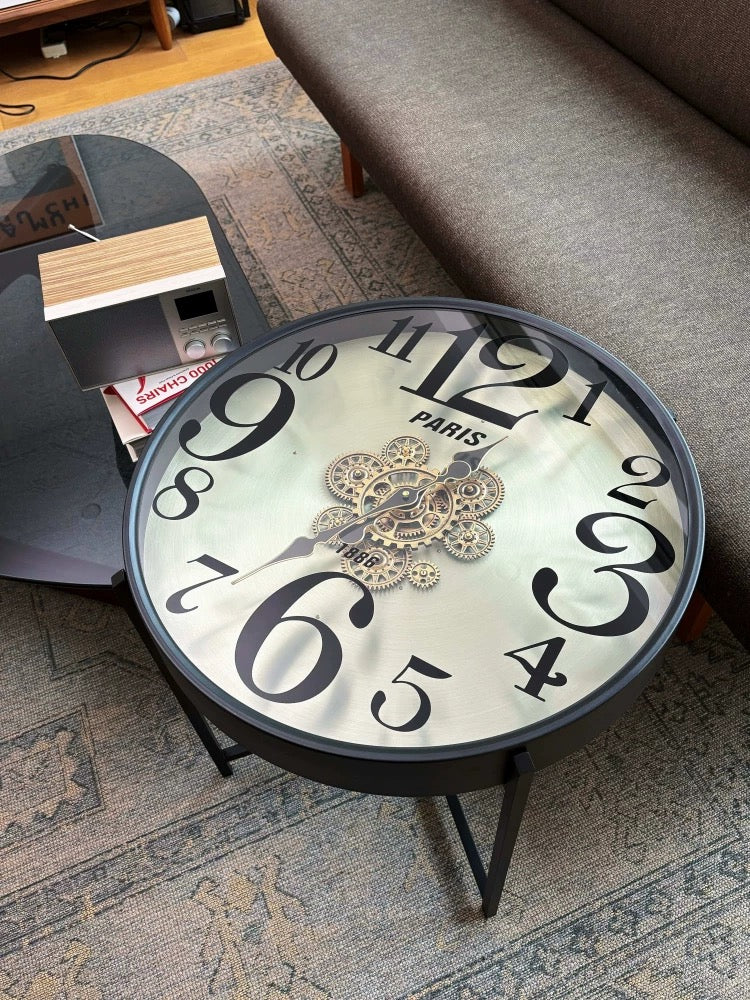 Modern Bold Arabic Numeral The Chronos Table | A Kinetic Masterpiece of Moving Gears