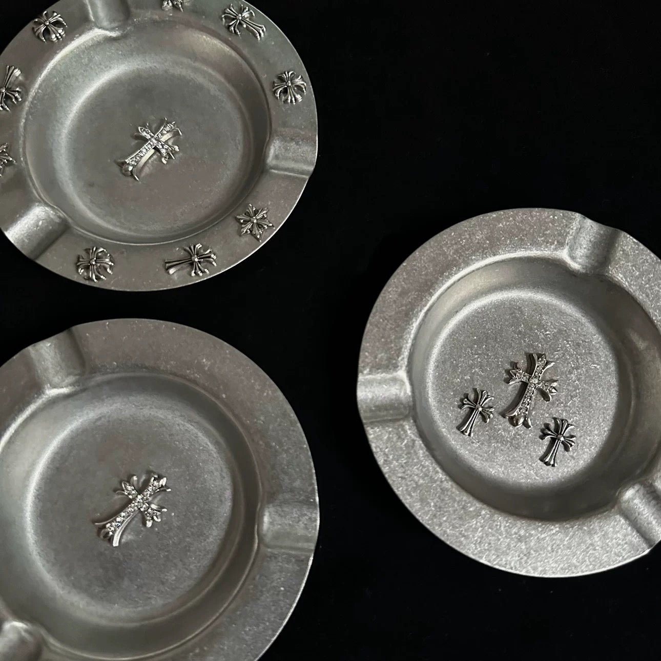 Chrome Cross Ashtray | Jewelry Tray | Trinket Dish | Avantaras