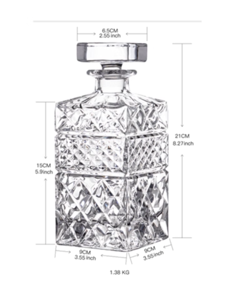 European Crystal Decanter Set | Lucentis & Stained Glass