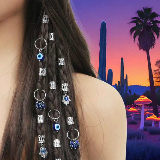Evil Eye & Hamsa Hair Jewelry (Gold & Silver) | Spiritual Hair Charms for Braids & Locs | Avantaras