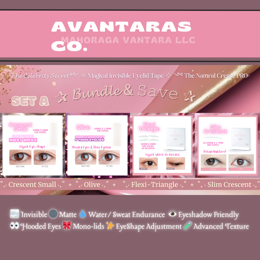 ✰ 𝓑𝓾𝓷𝓭𝓵𝓮 & 𝚂𝚊𝚟𝚎 ✰ Set A (4 Packs) ༻✧ Magical Invisible Eyelid Tape ✧༺ The Natural Crease PRO+ 𝓒𝓮𝓵𝓮𝓫𝓻𝓲𝓽𝔂 𝓣𝓸𝓹 𝓢𝓮𝓬𝓻𝓮𝓽 8 Shapes to Choose From