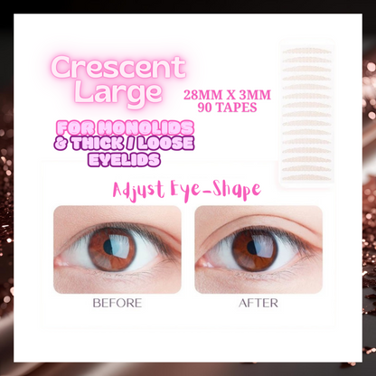 ˚₊‧ Crescent Large ‧₊˚ ༻✧ Magical Invisible Eyelid Tape ✧༺ The Natural Crease PRO+ 𝓒𝓮𝓵𝓮𝓫𝓻𝓲𝓽𝔂 𝓣𝓸𝓹 𝓢𝓮𝓬𝓻𝓮𝓽 8 Shapes to Choose From
