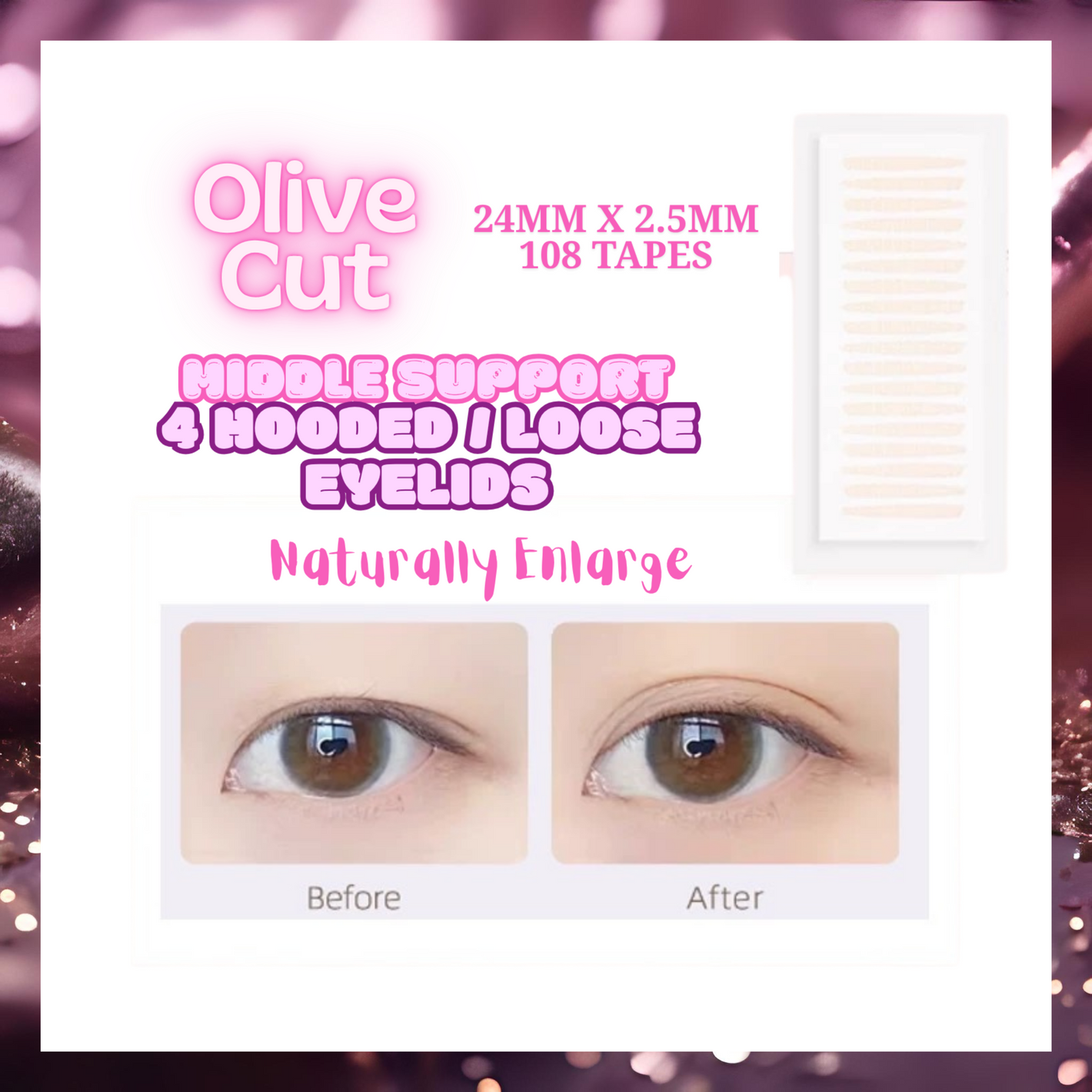 ˚₊‧ Olive Cut ‧₊˚ ༻✧ Magical Invisible Eyelid Tape ✧༺ The Natural Crease PRO+ 𝓒𝓮𝓵𝓮𝓫𝓻𝓲𝓽𝔂 𝓣𝓸𝓹 𝓢𝓮𝓬𝓻𝓮𝓽 8 Shapes to Choose From