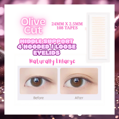 ˚₊‧ Olive Cut ‧₊˚ ༻✧ Magical Invisible Eyelid Tape ✧༺ The Natural Crease PRO+ 𝓒𝓮𝓵𝓮𝓫𝓻𝓲𝓽𝔂 𝓣𝓸𝓹 𝓢𝓮𝓬𝓻𝓮𝓽 8 Shapes to Choose From
