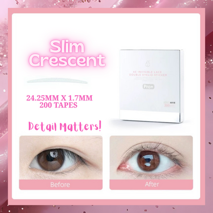 ˚₊‧ Slim Crescent ‧₊˚ ༻✧ Magical Invisible Eyelid Tape ✧༺ The Natural Crease PRO+ 𝓒𝓮𝓵𝓮𝓫𝓻𝓲𝓽𝔂 𝓣𝓸𝓹 𝓢𝓮𝓬𝓻𝓮𝓽 8 Shapes to Choose From