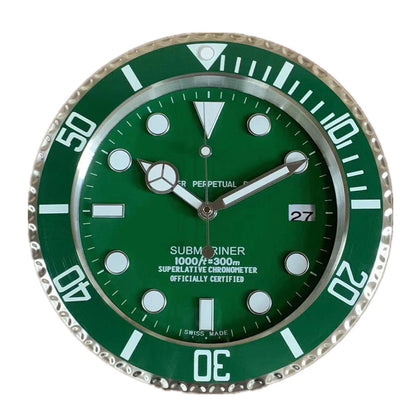 Rolex Style Wall Clock | Homage to Submariner, Daytona & GMT | Silent Sweep, Luminous