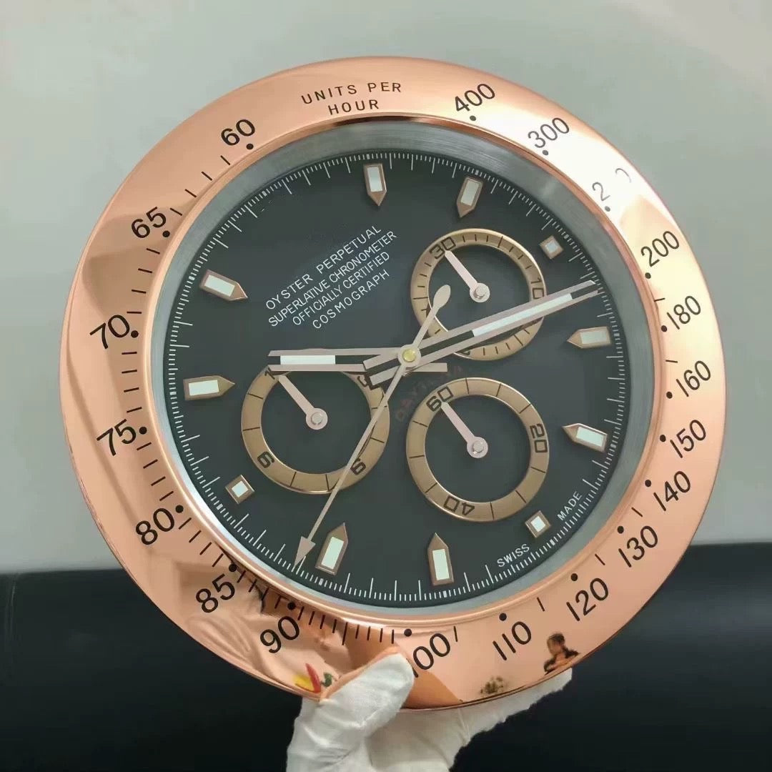 Rolex Style Wall Clock | Homage to Submariner, Daytona & GMT | Silent Sweep, Luminous