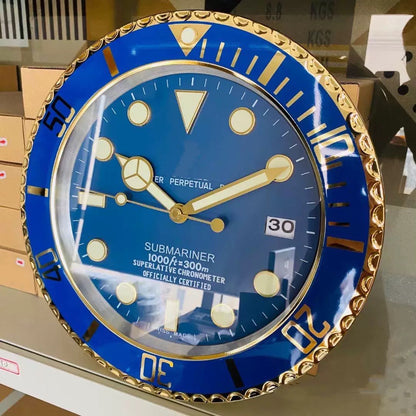 Rolex Style Wall Clock | Homage to Submariner, Daytona & GMT | Silent Sweep, Luminous