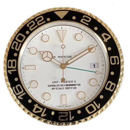 Rolex Style Wall Clock | Homage to Submariner, Daytona & GMT | Silent Sweep, Luminous