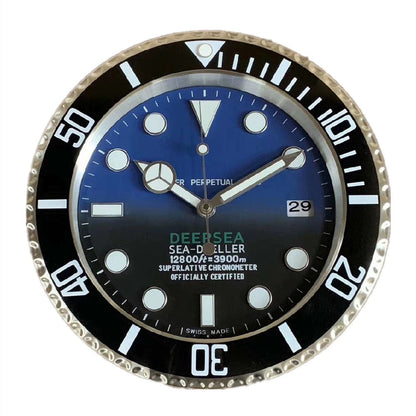 Rolex Style Wall Clock | Homage to Submariner, Daytona & GMT | Silent Sweep, Luminous