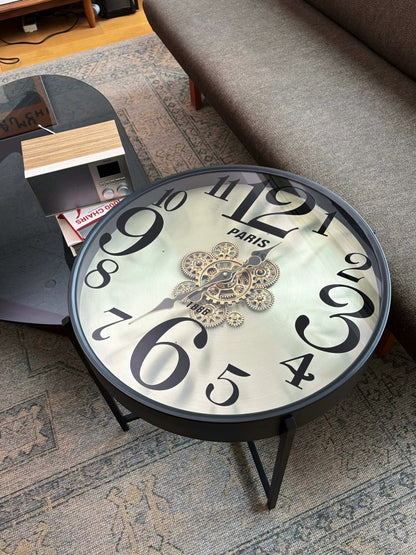 Modern Bold Arabic Numeral The Chronos Table | A Kinetic Masterpiece of Moving Gears