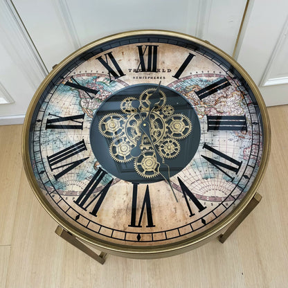 Cartographer’s World Map Gear The Chronos Table | A Kinetic Masterpiece of Moving Gears