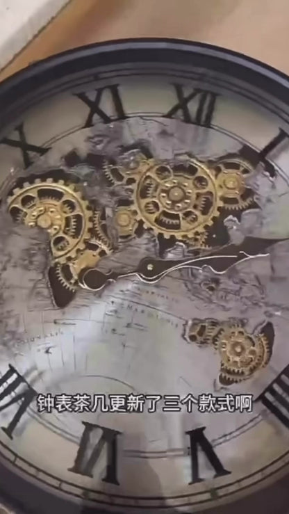 The Chrono Table | Coffee Table With Moving Gear Clock | Steampunk Widgets